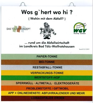 Abfuhkalender, &copy; Gemeinde Jachenau