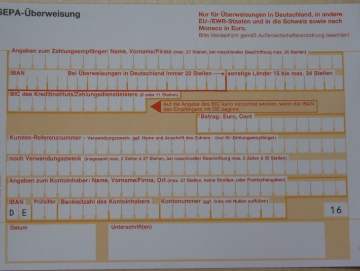 Überweisungsträger, © Gemeinde Jachenau